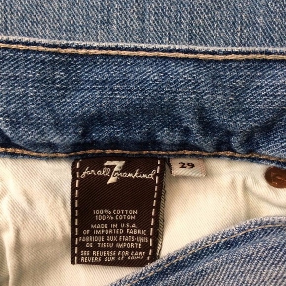 7 For All Mankind Jeans Straight Distressed Denim - Picture 4 of 6